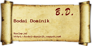 Bodai Dominik névjegykártya